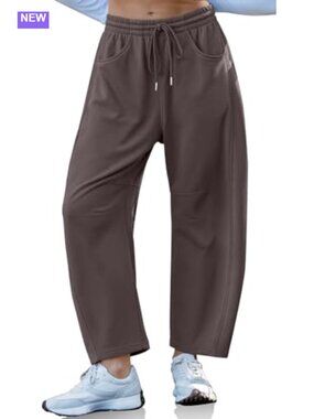 Wide Leg Barrel Sweatpants Loose Casual Lounge Pants Drawstring
